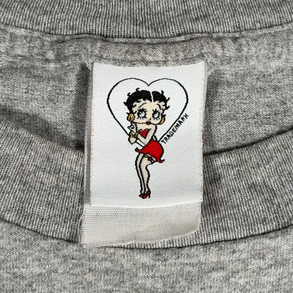 Vintage Betty Boop Shirt Adult MEDIUM Gray Queen Shopping All About Me Toon Y2K - Picture 3 of 8